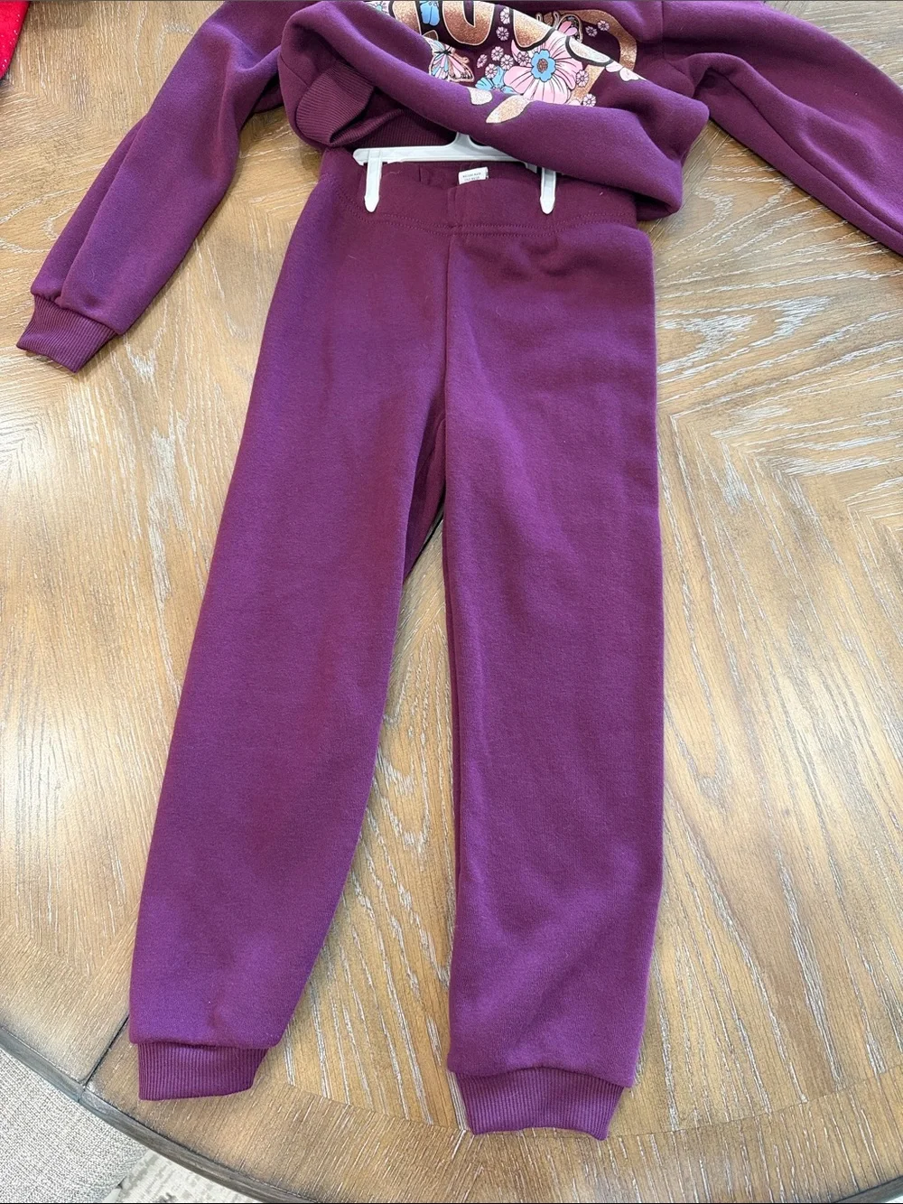 Carter's Purple Girls' Hoodie & Jogger Pajama Set with Floral 'LOVE' Heart